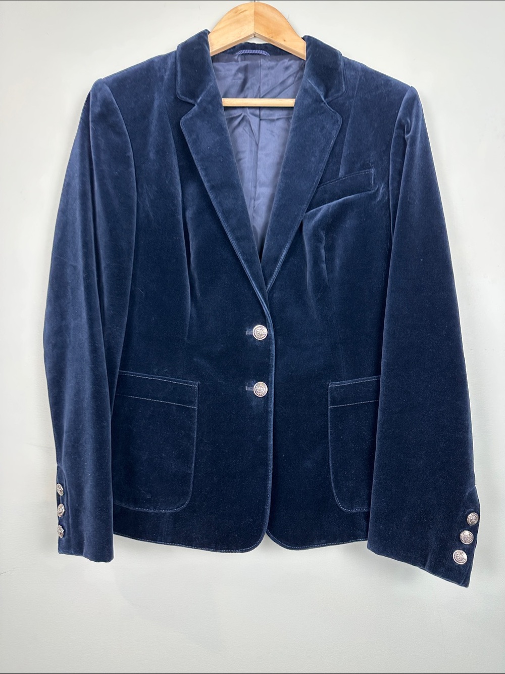 120. Cotton Germany navy blazer silver buttons